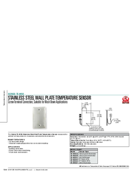 Thumbnail of document Brochure - TE-WSS Stainless Steel Wall Plate Temperature Sensor